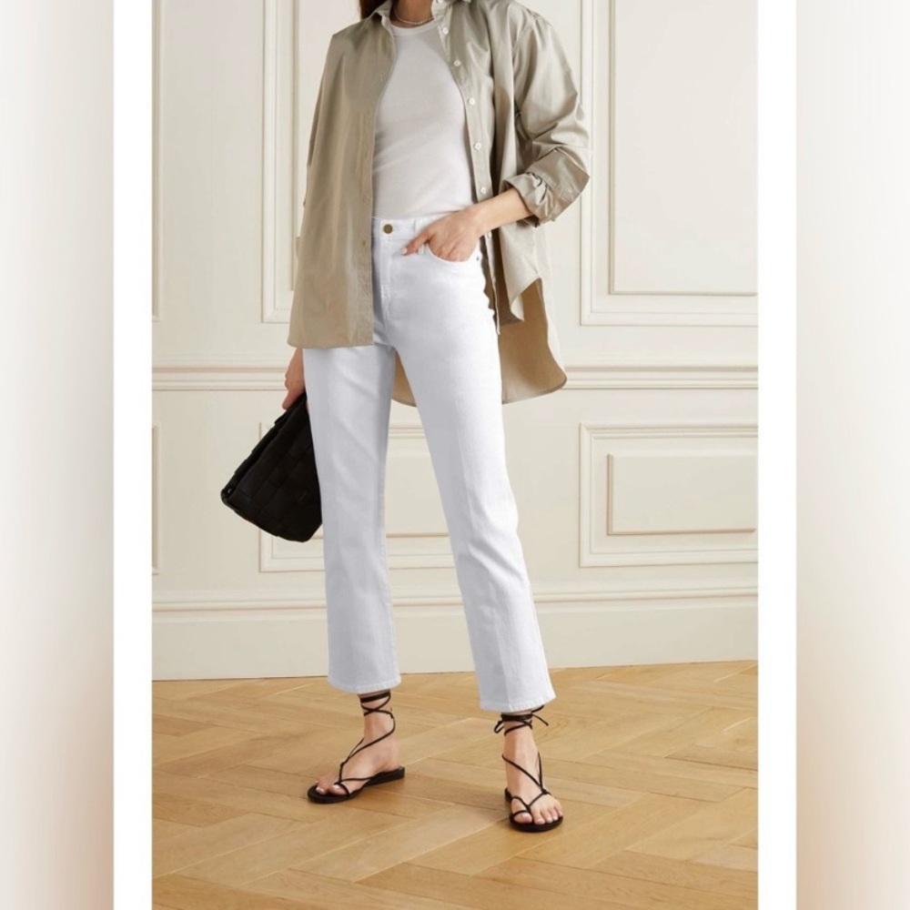 Frame Le High Straight Leg Jeans Size 25 White‎ Stretch